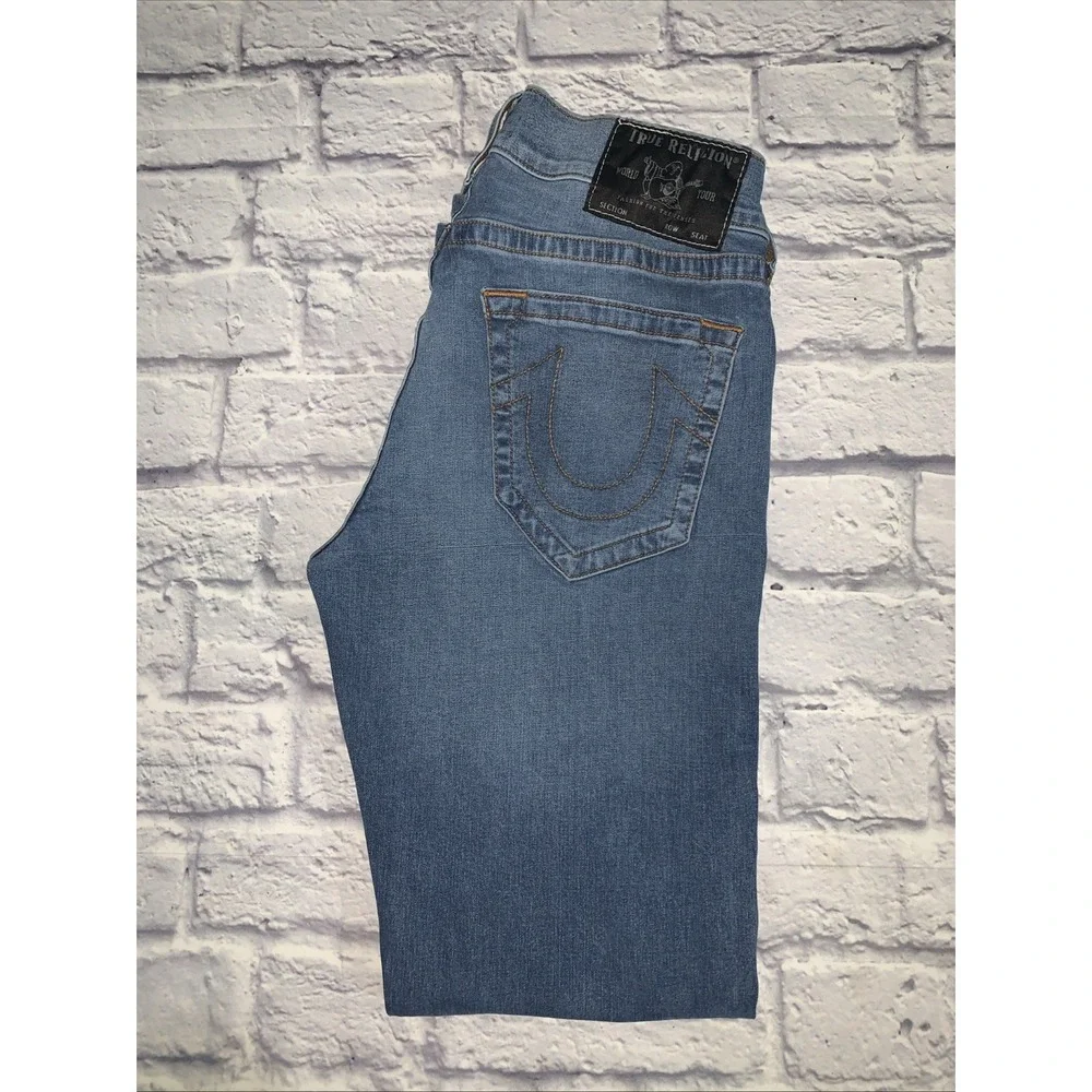 True Religion Geno Jeans Mens 30x30 Relaxed Slim Stretch Blue Denim
